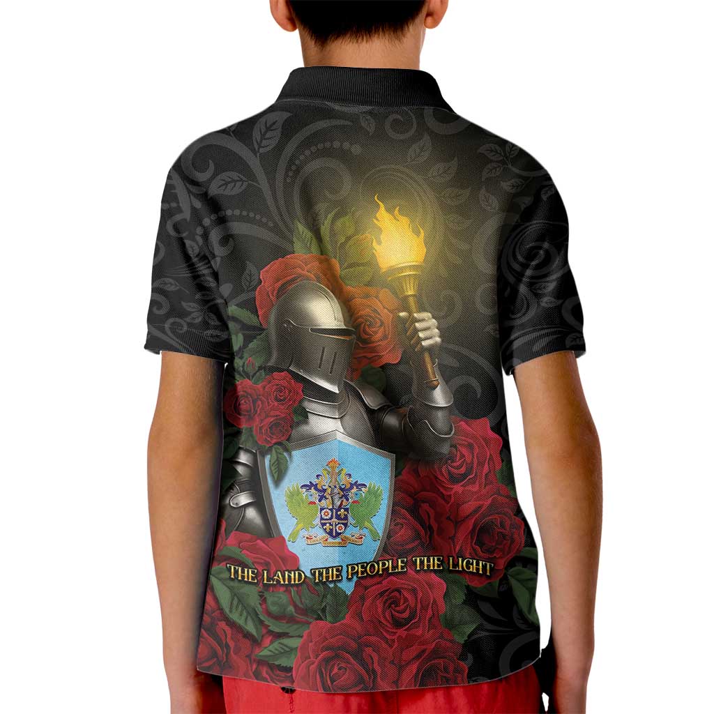 Saint Lucia Kid Polo Shirt Rose Iron Helmet - Wonder Print Shop