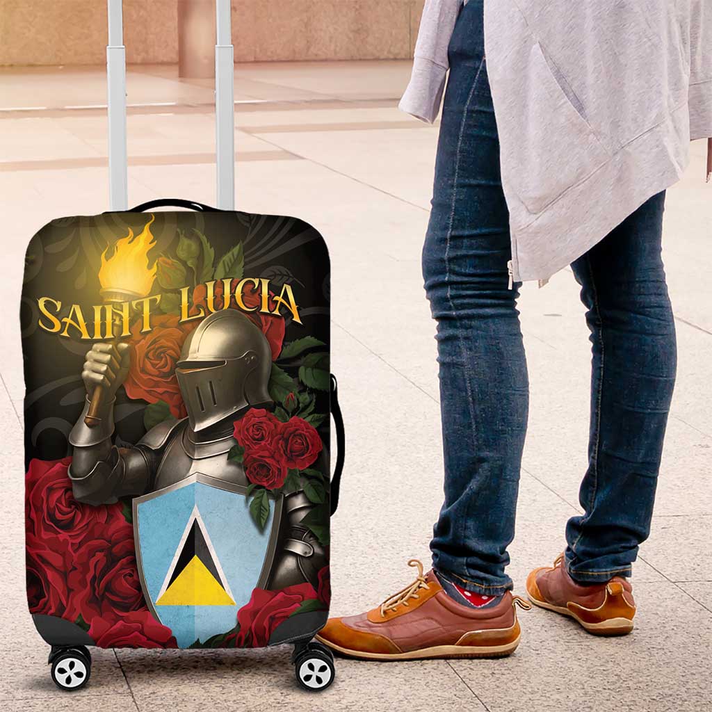 Saint Lucia Luggage Cover Rose Iron Helmet - Wonder Print Shop