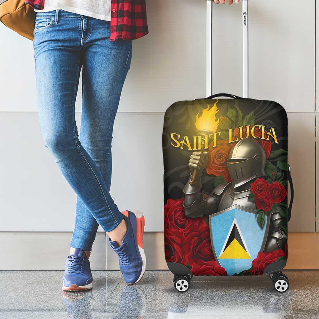 Saint Lucia Luggage Cover Rose Iron Helmet - Wonder Print Shop