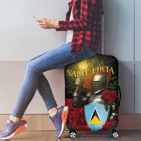 Saint Lucia Luggage Cover Rose Iron Helmet - Wonder Print Shop