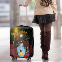 Saint Lucia Luggage Cover Rose Iron Helmet - Wonder Print Shop