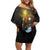 Saint Lucia Off Shoulder Short Dress Rose Iron Helmet - Wonder Print Shop