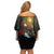 Saint Lucia Off Shoulder Short Dress Rose Iron Helmet - Wonder Print Shop