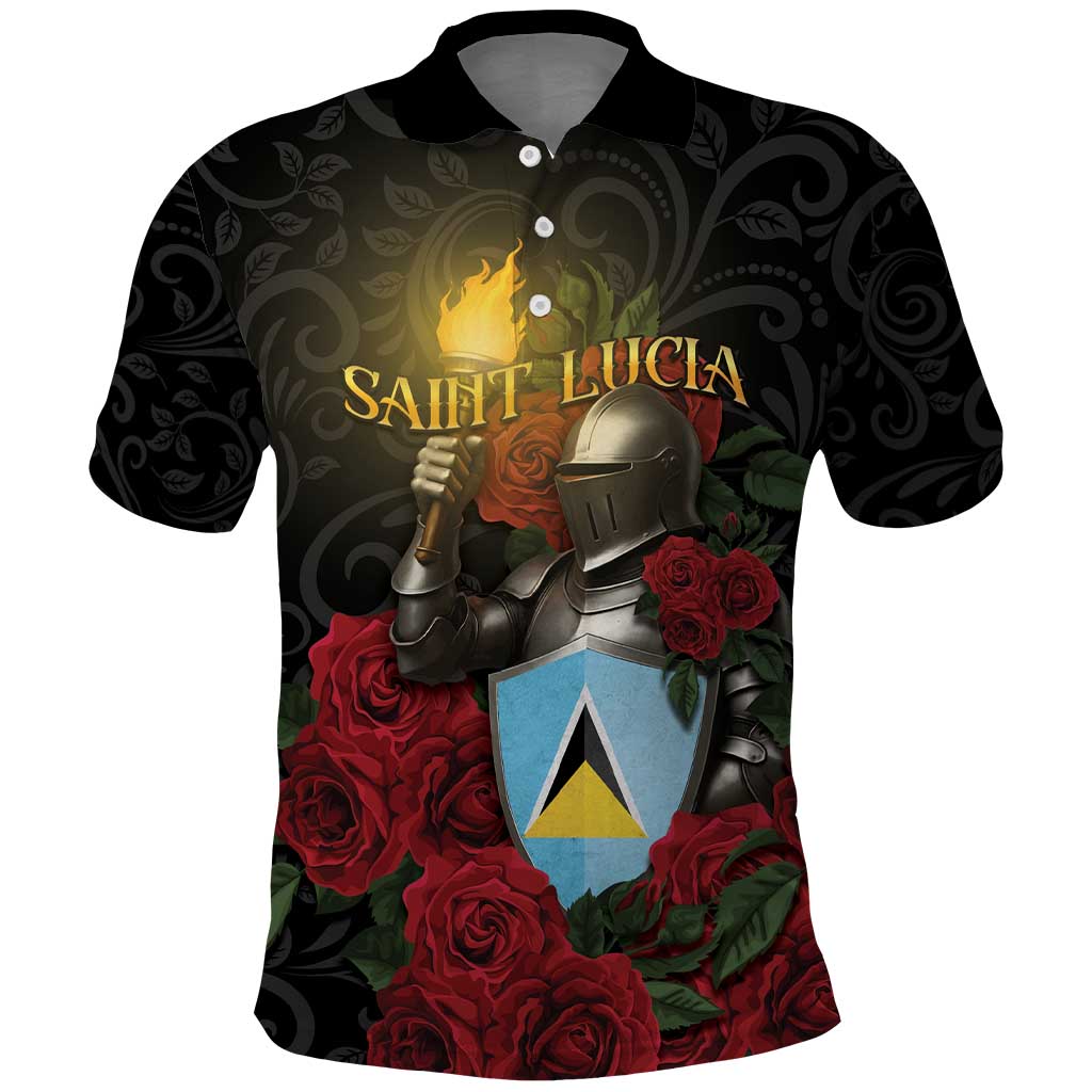 Saint Lucia Polo Shirt Rose Iron Helmet - Wonder Print Shop
