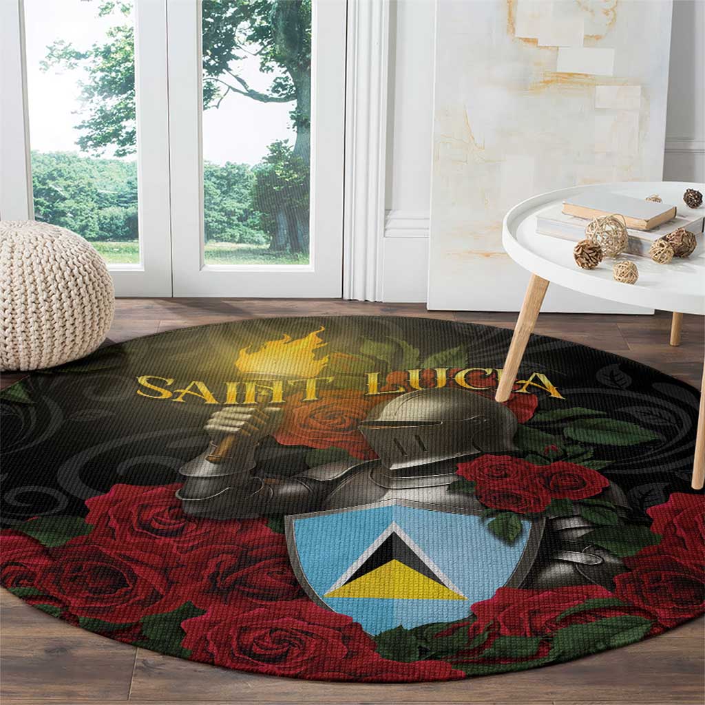 Saint Lucia Round Carpet Rose Iron Helmet - Wonder Print Shop