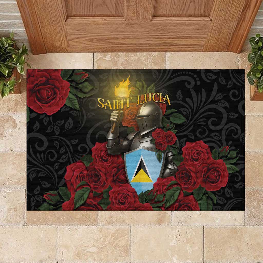 Saint Lucia Rubber Doormat Rose Iron Helmet - Wonder Print Shop