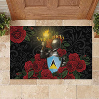 Saint Lucia Rubber Doormat Rose Iron Helmet - Wonder Print Shop