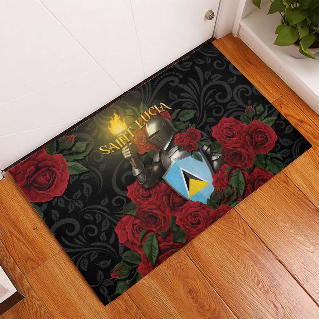 Saint Lucia Rubber Doormat Rose Iron Helmet - Wonder Print Shop