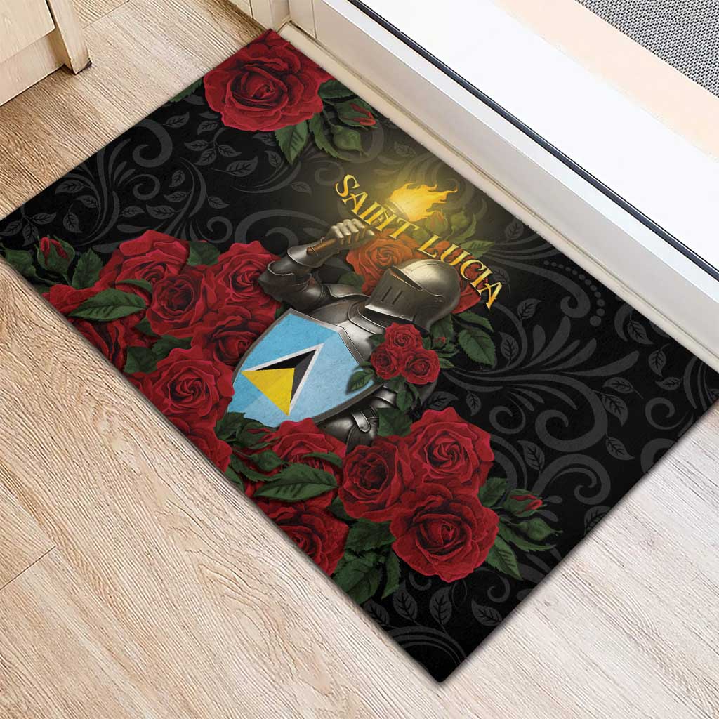 Saint Lucia Rubber Doormat Rose Iron Helmet - Wonder Print Shop