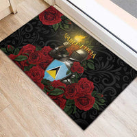 Saint Lucia Rubber Doormat Rose Iron Helmet - Wonder Print Shop
