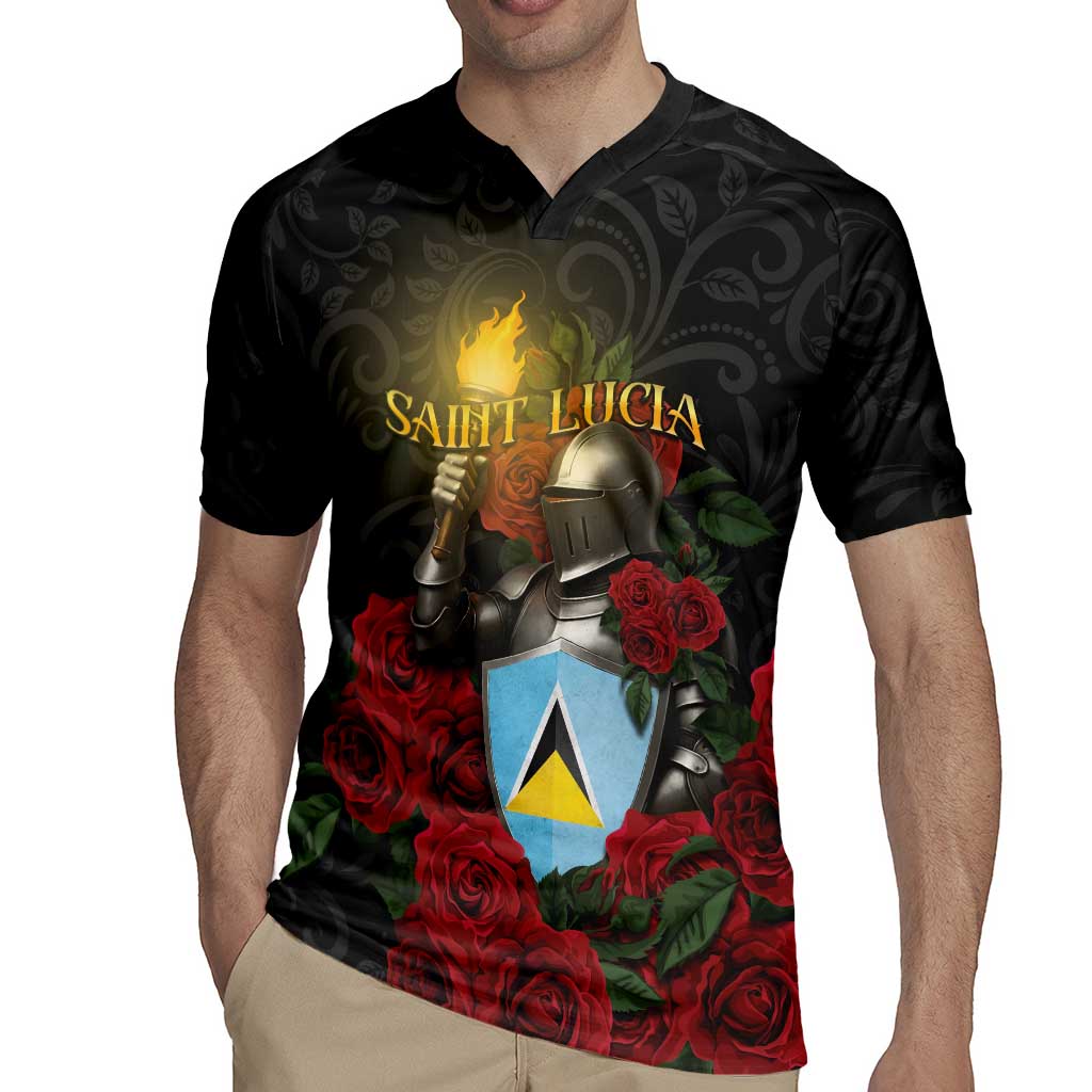 Saint Lucia Rugby Jersey Rose Iron Helmet - Wonder Print Shop