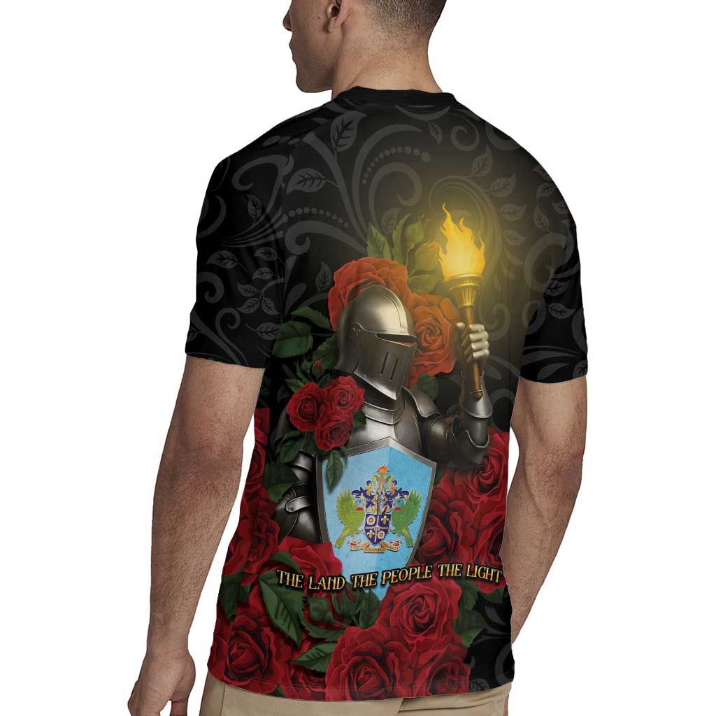 Saint Lucia Rugby Jersey Rose Iron Helmet - Wonder Print Shop