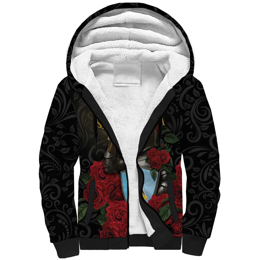 Saint Lucia Sherpa Hoodie Rose Iron Helmet - Wonder Print Shop