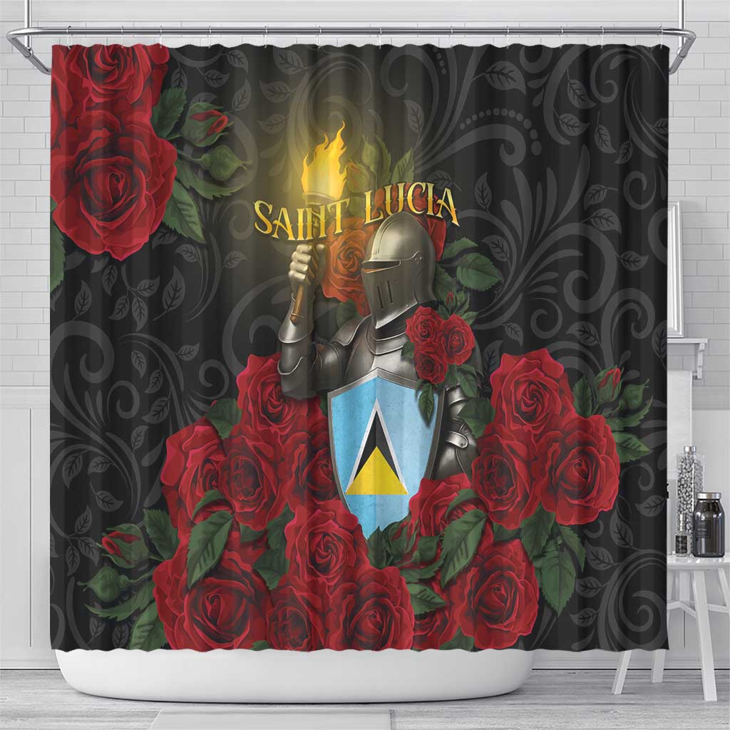 Saint Lucia Shower Curtain Rose Iron Helmet - Wonder Print Shop