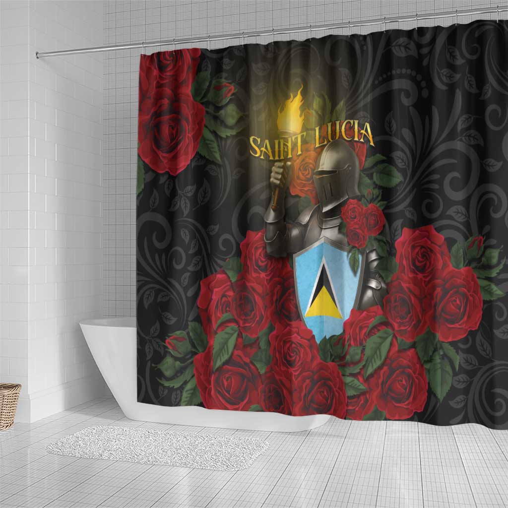 Saint Lucia Shower Curtain Rose Iron Helmet - Wonder Print Shop