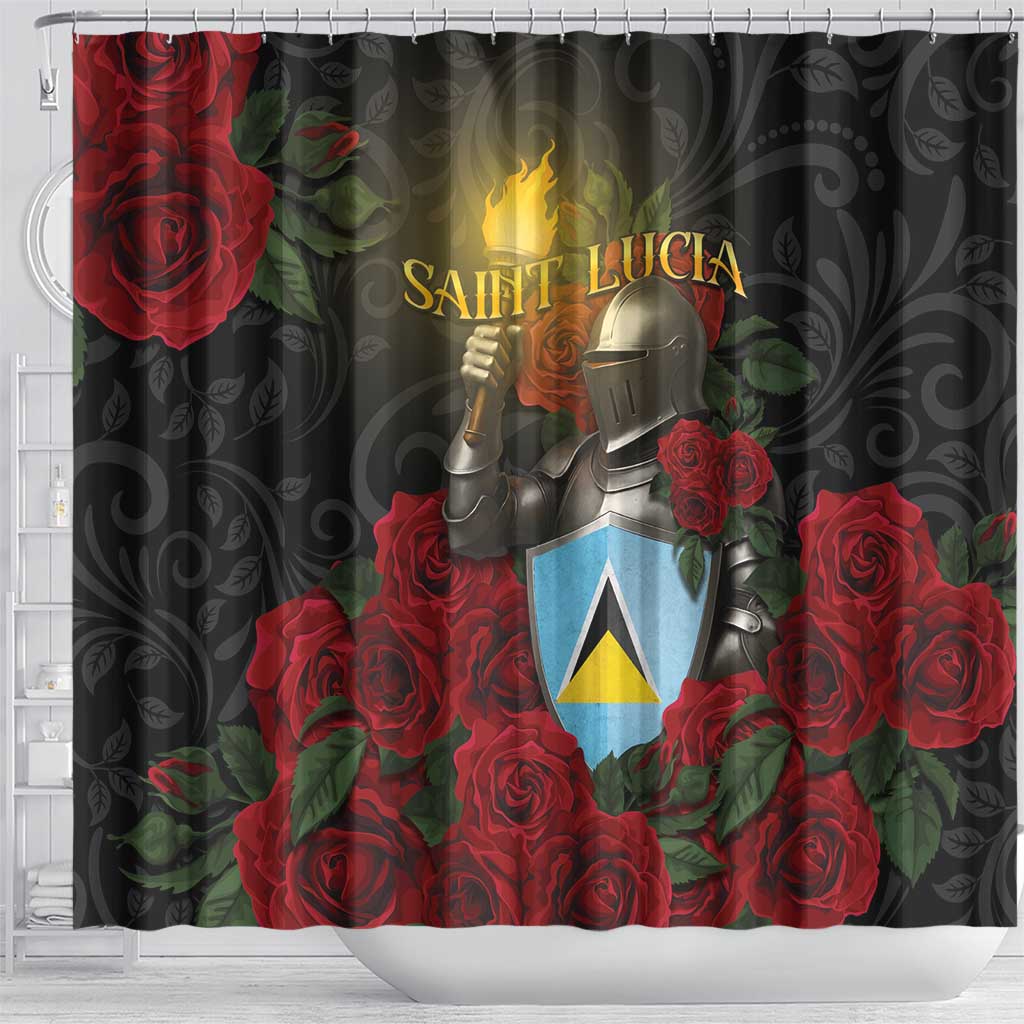 Saint Lucia Shower Curtain Rose Iron Helmet - Wonder Print Shop