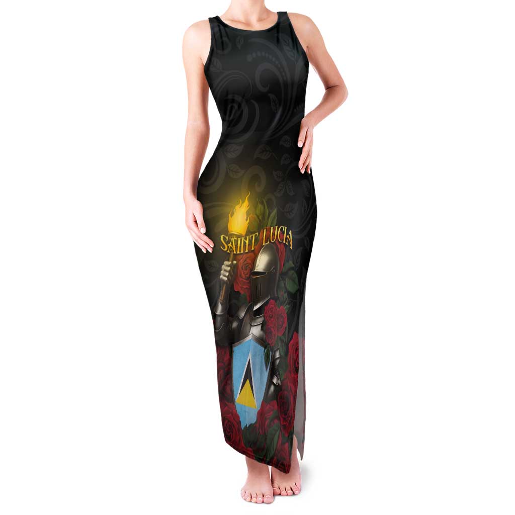 Saint Lucia Tank Maxi Dress Rose Iron Helmet - Wonder Print Shop