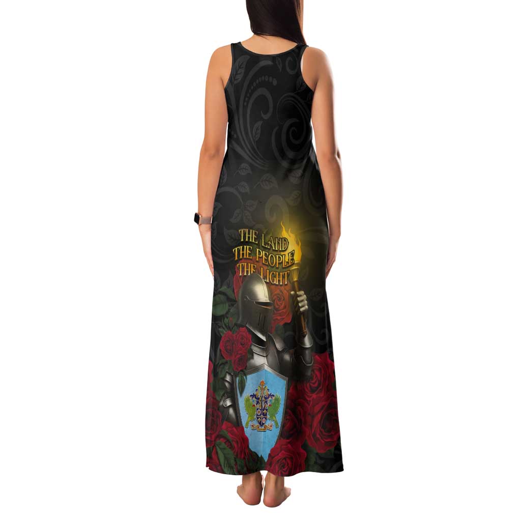 Saint Lucia Tank Maxi Dress Rose Iron Helmet - Wonder Print Shop