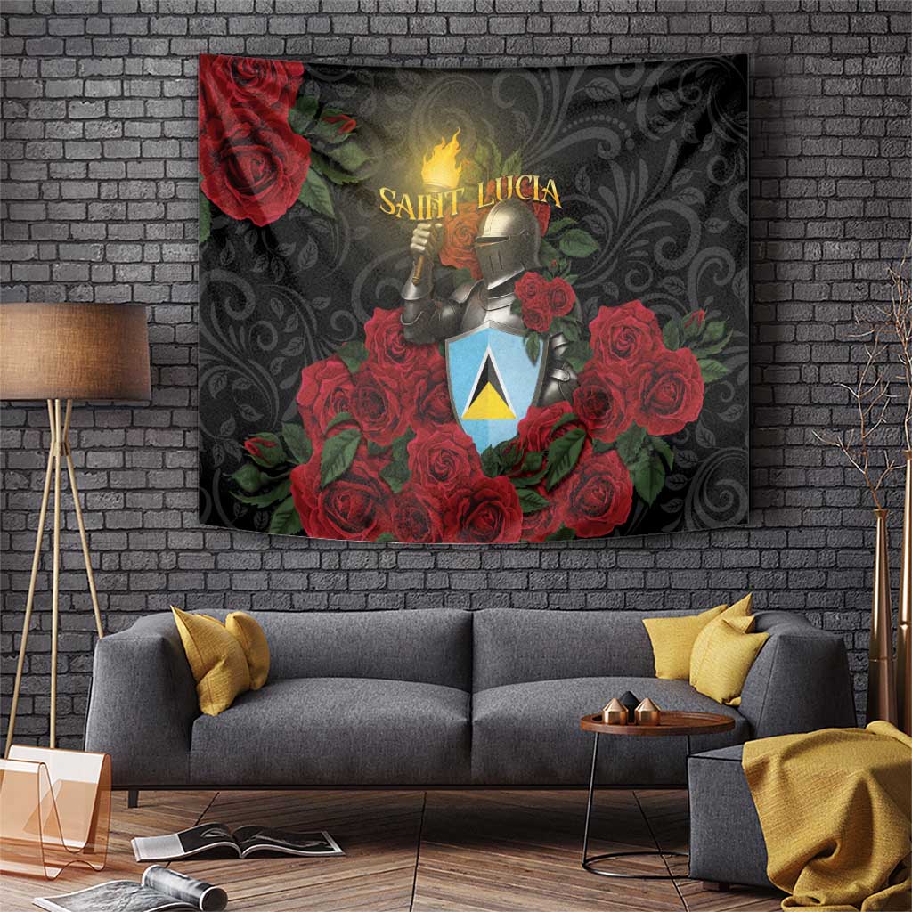 Saint Lucia Tapestry Rose Iron Helmet - Wonder Print Shop