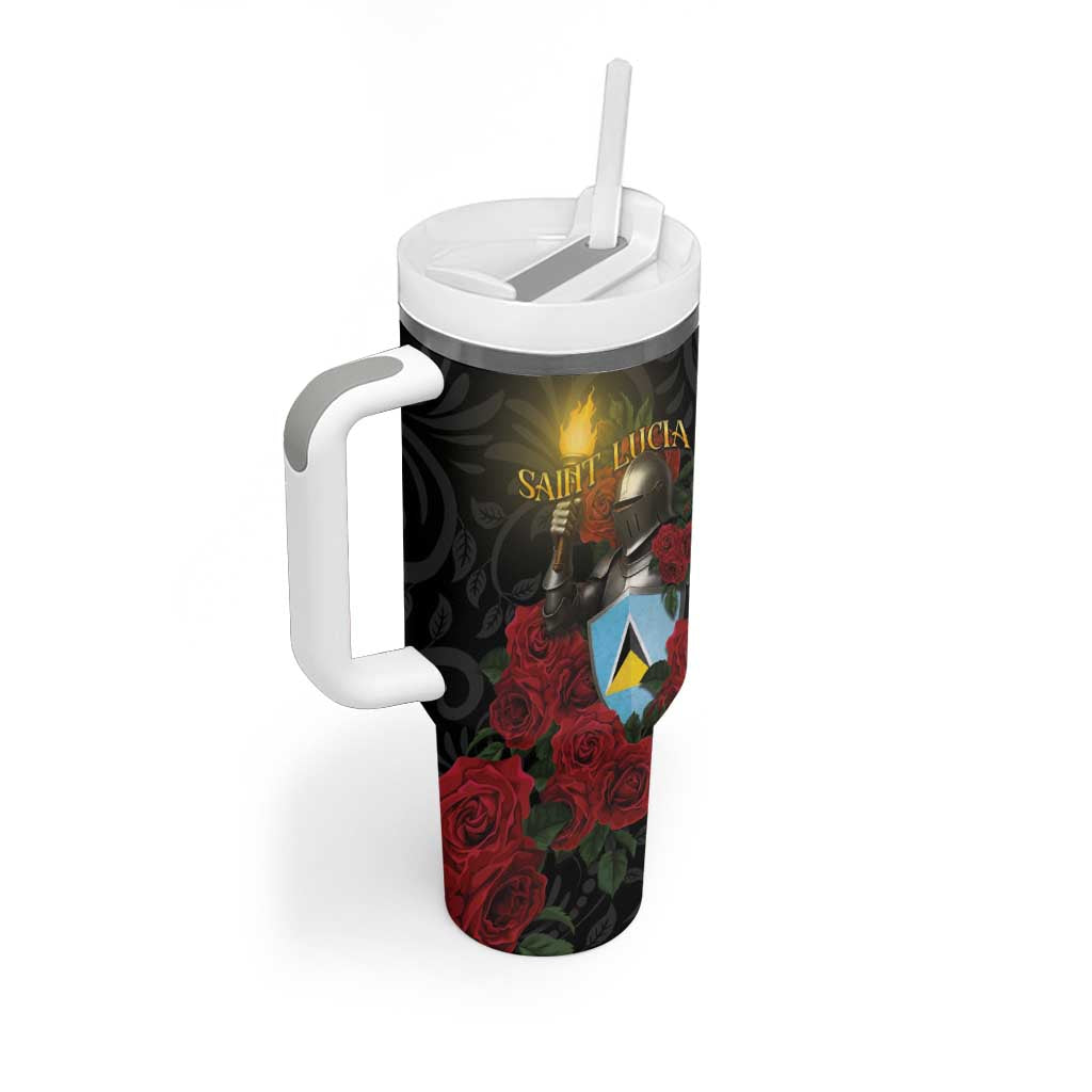 Saint Lucia Tumbler With Handle Rose Iron Helmet - Wonder Print Shop