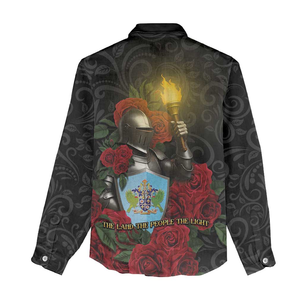 Saint Lucia Women Casual Shirt Rose Iron Helmet - Wonder Print Shop