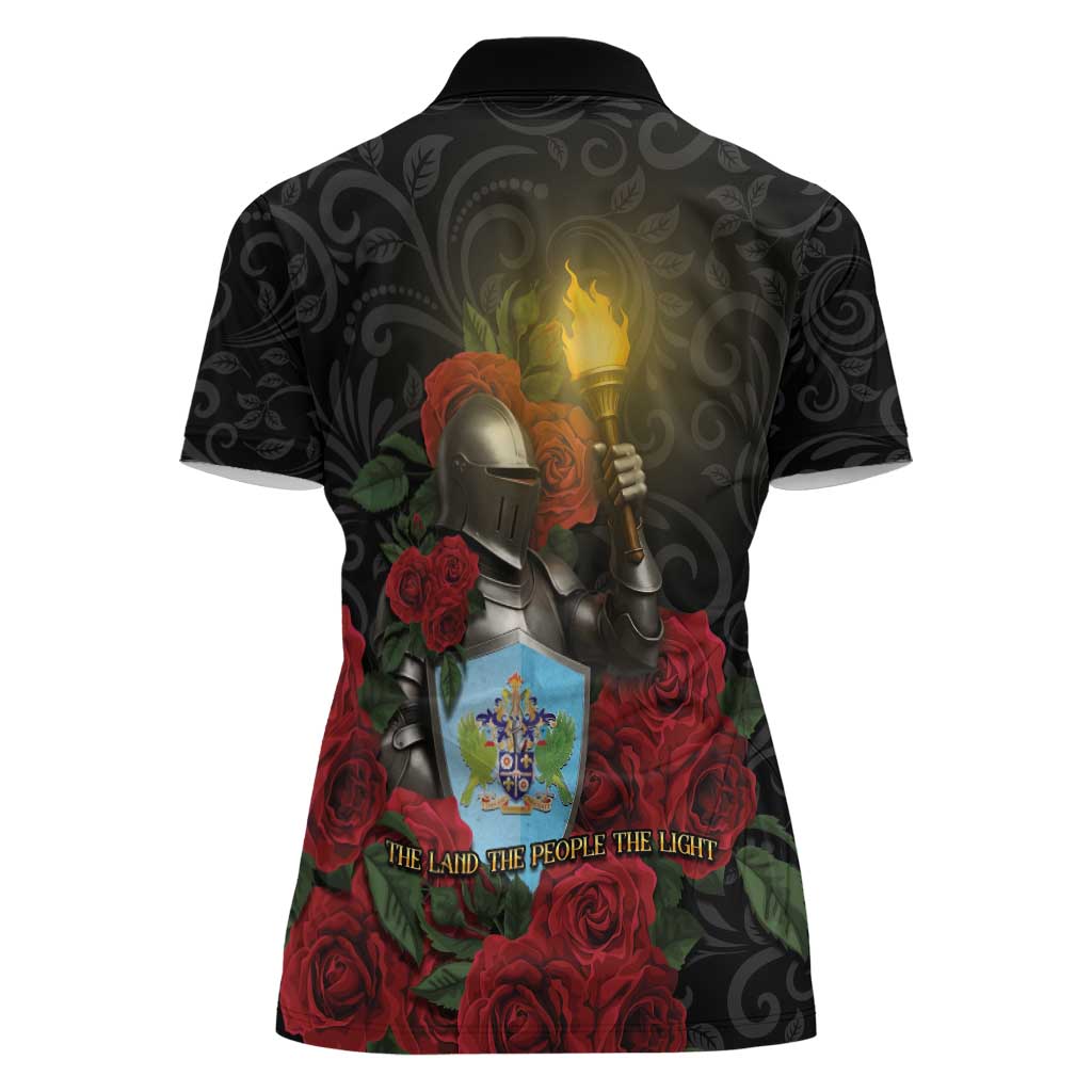 Saint Lucia Women Polo Shirt Rose Iron Helmet - Wonder Print Shop