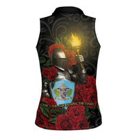Saint Lucia Women Sleeveless Polo Shirt Rose Iron Helmet - Wonder Print Shop
