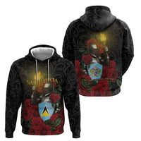 Saint Lucia Zip Hoodie Rose Iron Helmet - Wonder Print Shop