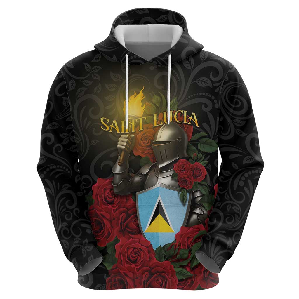 Saint Lucia Zip Hoodie Rose Iron Helmet - Wonder Print Shop
