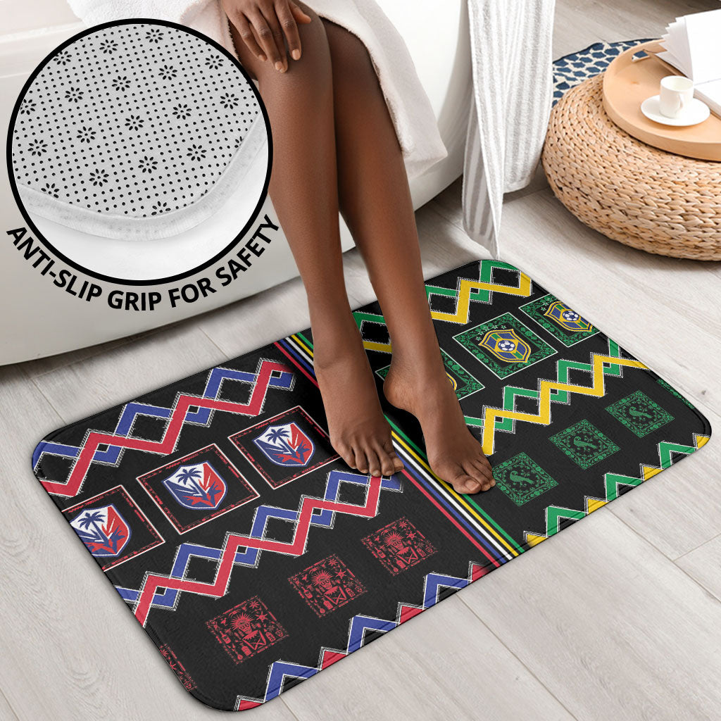 Brazil And Haiti Football Bathroom Set Mix Brazilian Haitian Roots