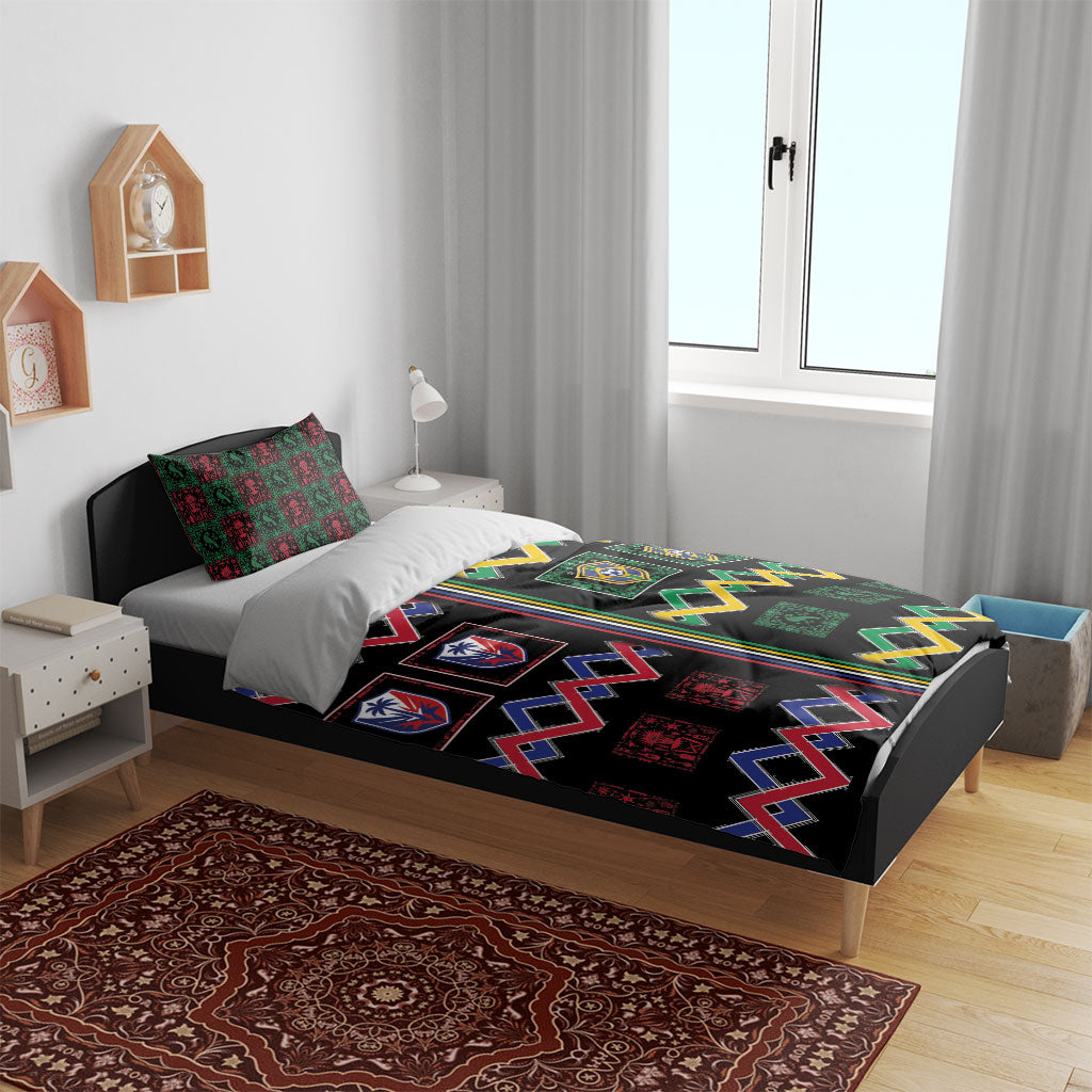 Brazil And Haiti Football Bedding Set Mix Brazilian Haitian Roots