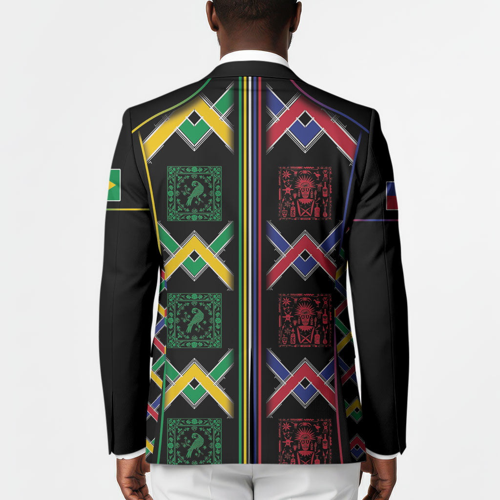 Custom Brazil And Haiti Football Blazer Mix Brazilian Haitian Roots
