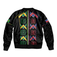 Custom Brazil And Haiti Football Bomber Jacket Mix Brazilian Haitian Roots