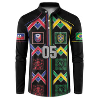 Custom Brazil And Haiti Football Button Sweatshirt Mix Brazilian Haitian Roots
