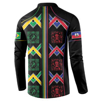 Custom Brazil And Haiti Football Button Sweatshirt Mix Brazilian Haitian Roots
