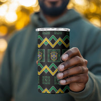 Brazil And Haiti Football 4 in 1 Can Cooler Tumbler Mix Brazilian Haitian Roots
