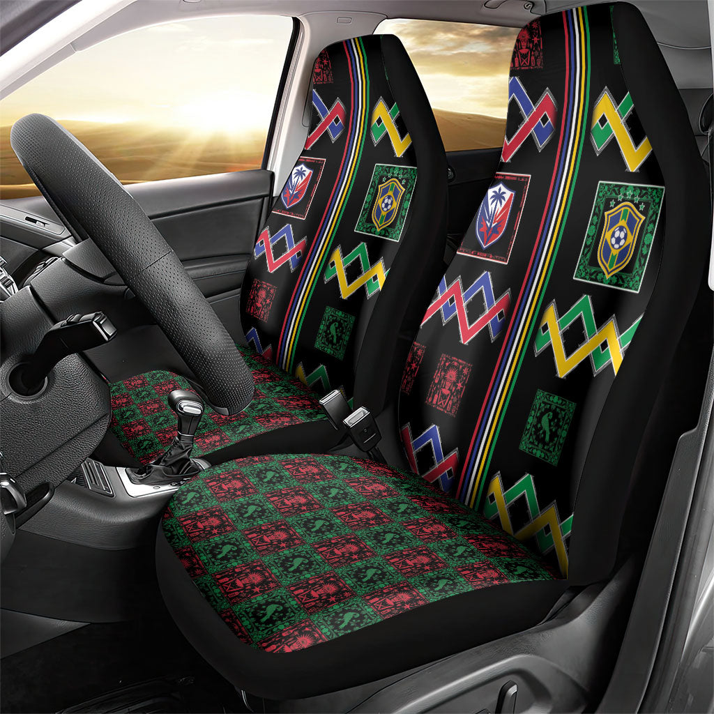 Brazil And Haiti Football Car Seat Cover Mix Brazilian Haitian Roots