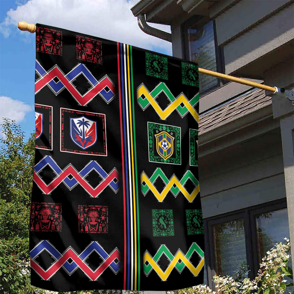 Brazil And Haiti Football Garden Flag Mix Brazilian Haitian Roots