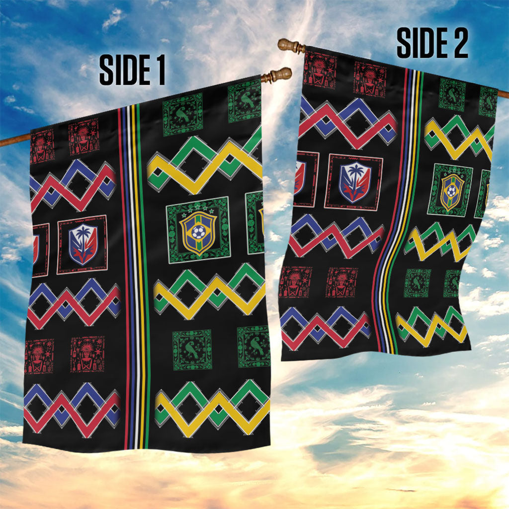 Brazil And Haiti Football Garden Flag Mix Brazilian Haitian Roots