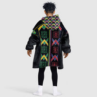 Custom Brazil And Haiti Football Kid Wearable Blanket Hoodie Mix Brazilian Haitian Roots