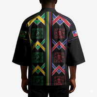 Custom Brazil And Haiti Football Kimono Mix Brazilian Haitian Roots