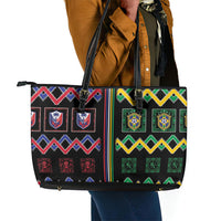 Brazil And Haiti Football Leather Tote Bag Mix Brazilian Haitian Roots