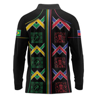 Custom Brazil And Haiti Football Long Sleeve Polo Shirt Mix Brazilian Haitian Roots