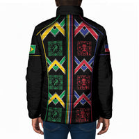 Custom Brazil And Haiti Football Padded Jacket Mix Brazilian Haitian Roots