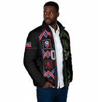 Custom Brazil And Haiti Football Padded Jacket Mix Brazilian Haitian Roots