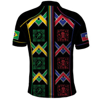 Custom Brazil And Haiti Football Polo Shirt Mix Brazilian Haitian Roots