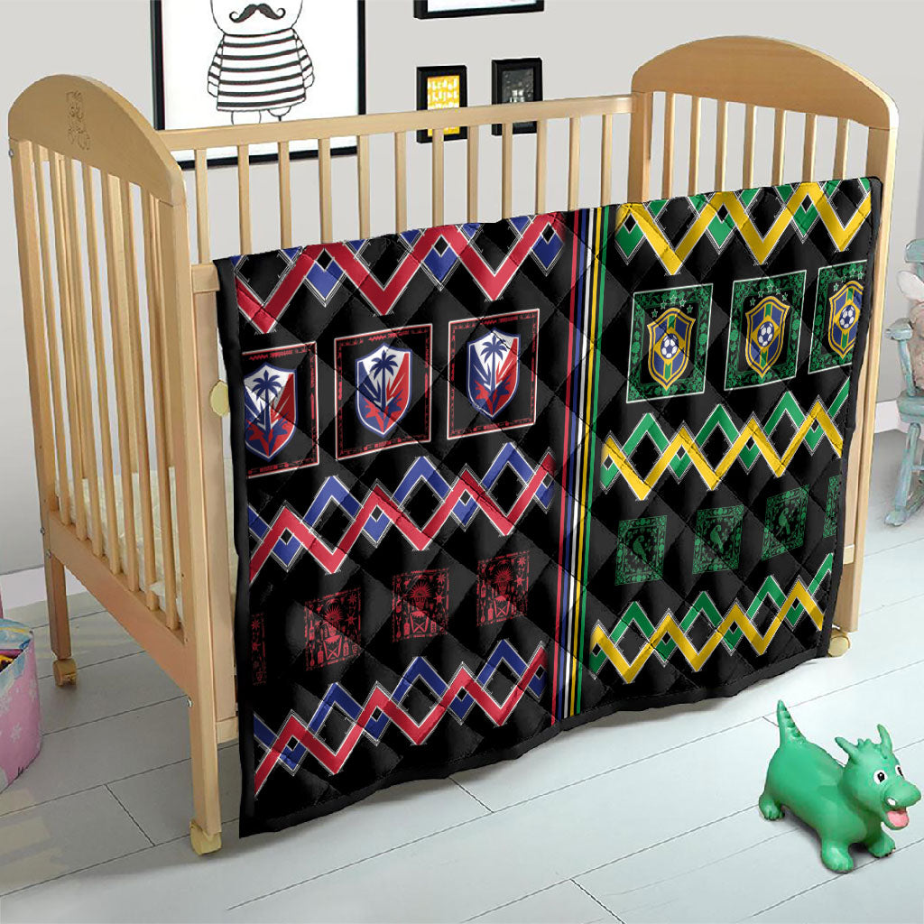 Brazil And Haiti Football Quilt Mix Brazilian Haitian Roots