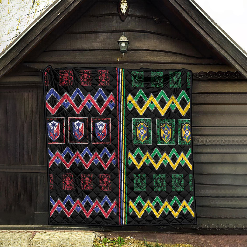 Brazil And Haiti Football Quilt Mix Brazilian Haitian Roots