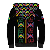 Custom Brazil And Haiti Football Sherpa Hoodie Mix Brazilian Haitian Roots