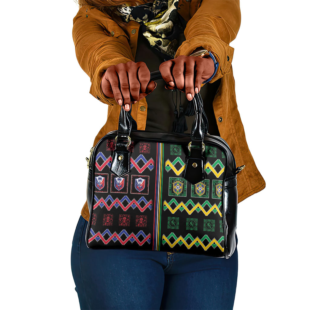 Brazil And Haiti Football Shoulder Handbag Mix Brazilian Haitian Roots